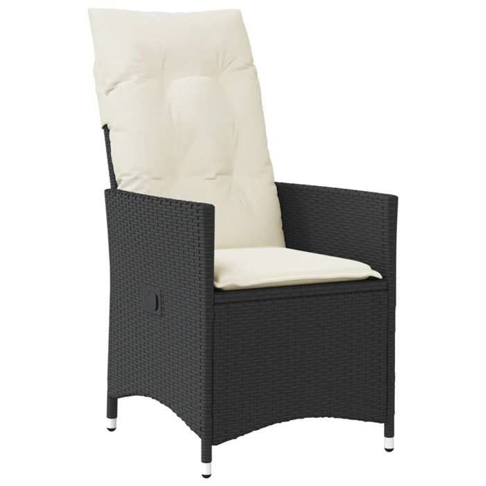 VidaXL 9-piece Garden Dining Set Cushions Black Wicker, Outdoor Dining Set, Furniture of 3276686