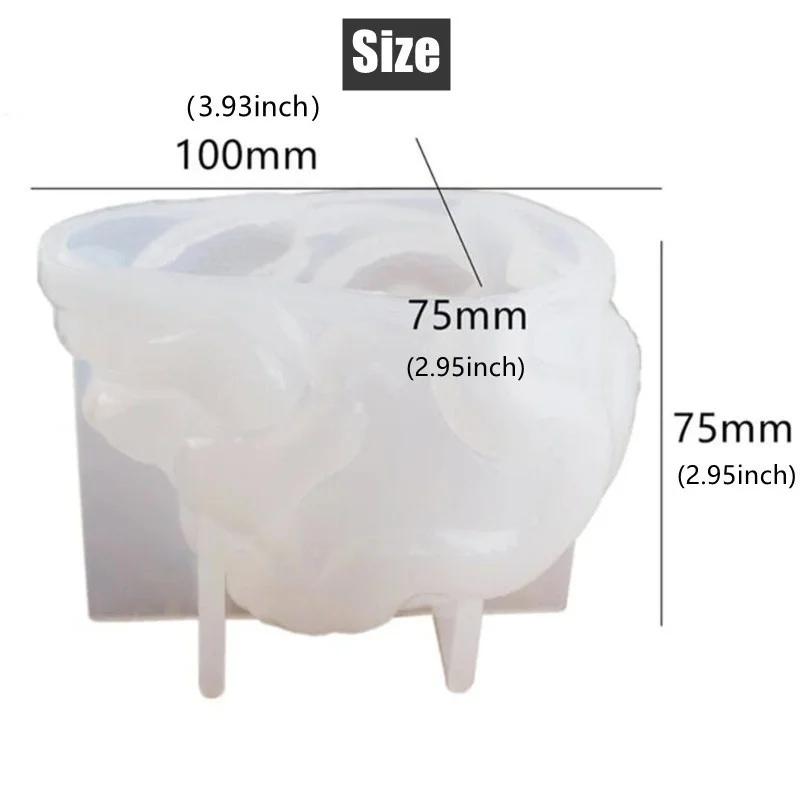 Skull Snake Head DIY Epoxy Resin Mold Double Snake Silicone Molds Halloween Haunted Horror House Desk Decor Candle Mold