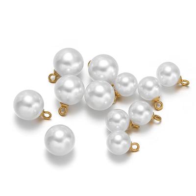 20pcs Imitation Pearl with Stainless Steel Caps 8mm 10mm Charms for Jewelry Earrings Making DIY Necklaces Pendants Wholesale