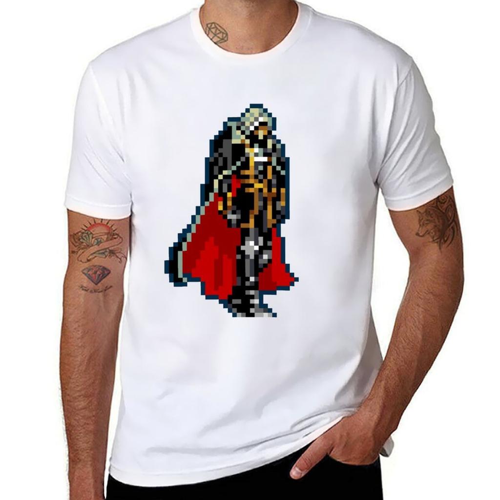 Alucard Black Red Cape Classic 32bit Retro Tshirt Casual Breathable Short Sleeve Top