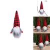 Christmas Gnome Plush Figure With Red Black Checkered Fabric For Holiday Decor