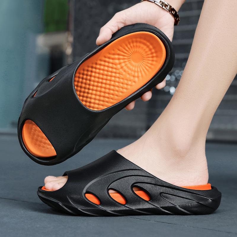 2024 Summer Couple Casual Fashionable Versatile Sport Beach Slippers Thick Bottom EVA Material Men's Slippers In Stock For Quick
