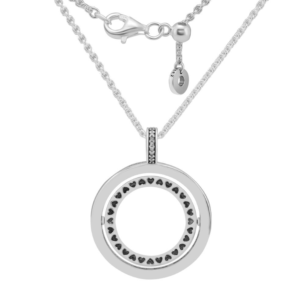 Signature Spinning Statement-Anhänger aus 925er-Sterlingsilber, klare CZ-Halsketten, Anhänger für die Schmuckherstellung, Damen-Accessoires