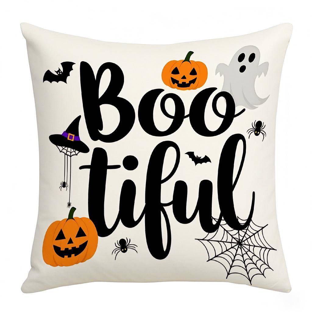 

Новое праздничное украшение Семейная вечеринка Наволочка для диванной подушки Тыква Привидение Наволочка для подушки Хэллоуинские украшения 45 * 45 (excluding core)
