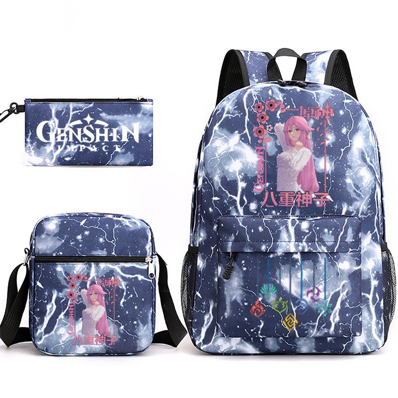 Three-piece Backpack Versatile High School Travel Bag