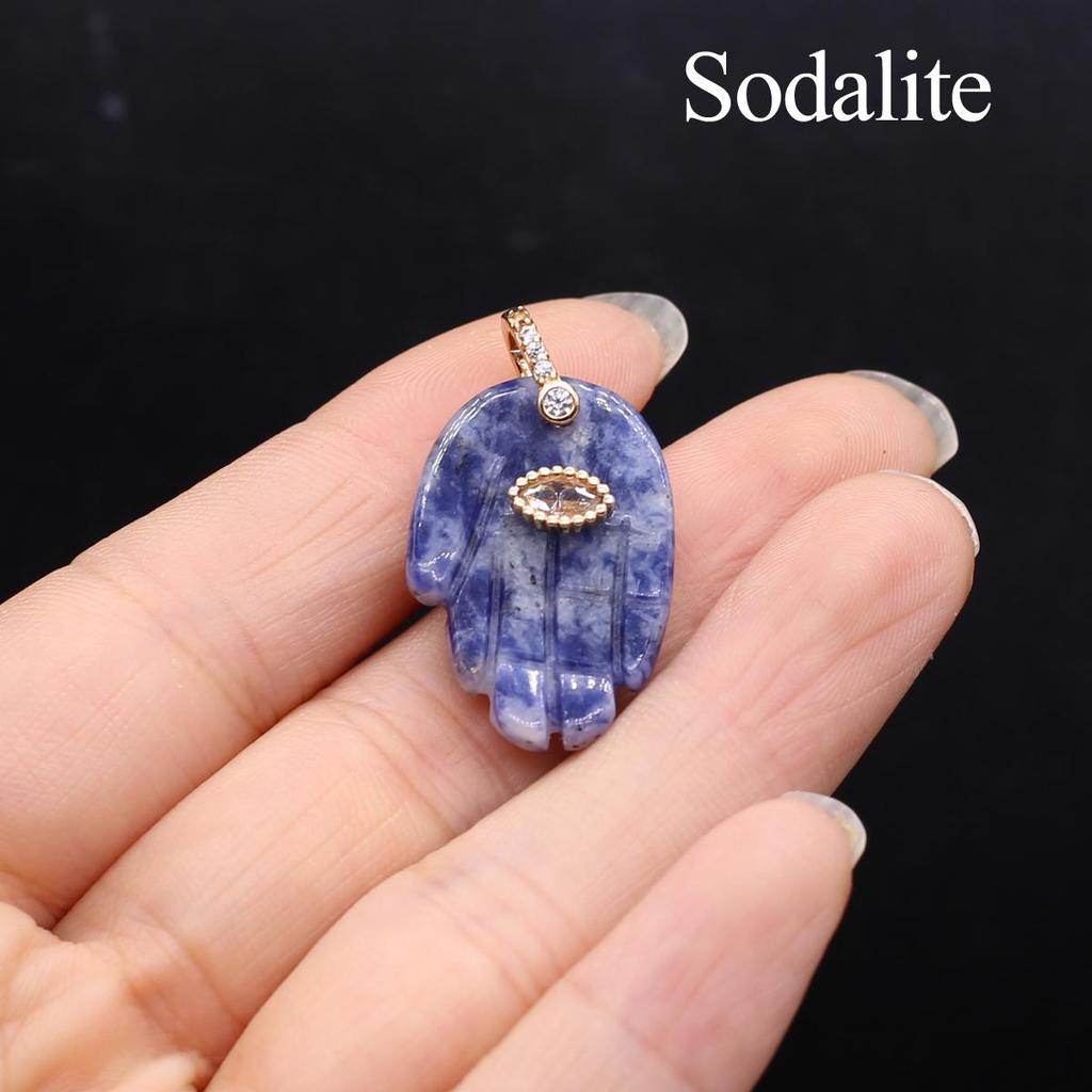 1Pc, Hand of Faramith Pendant, Energy Natural Stone Reiki Healing Crystal Gemstone Charms for Jewelry Making DIY Necklace Christmas Gift 18×32mm