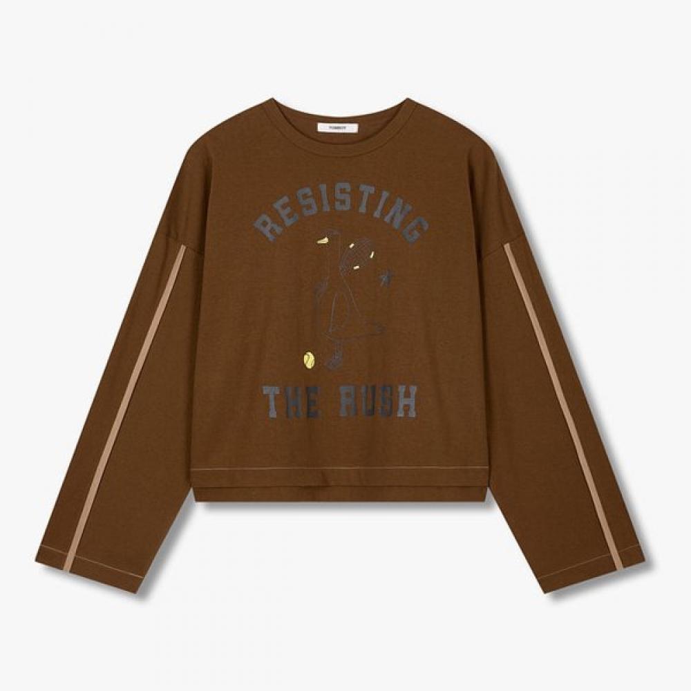 STudio Tomboy Long Sleeve T shirT Single Line Graphic 9106122104 light brown/OS
