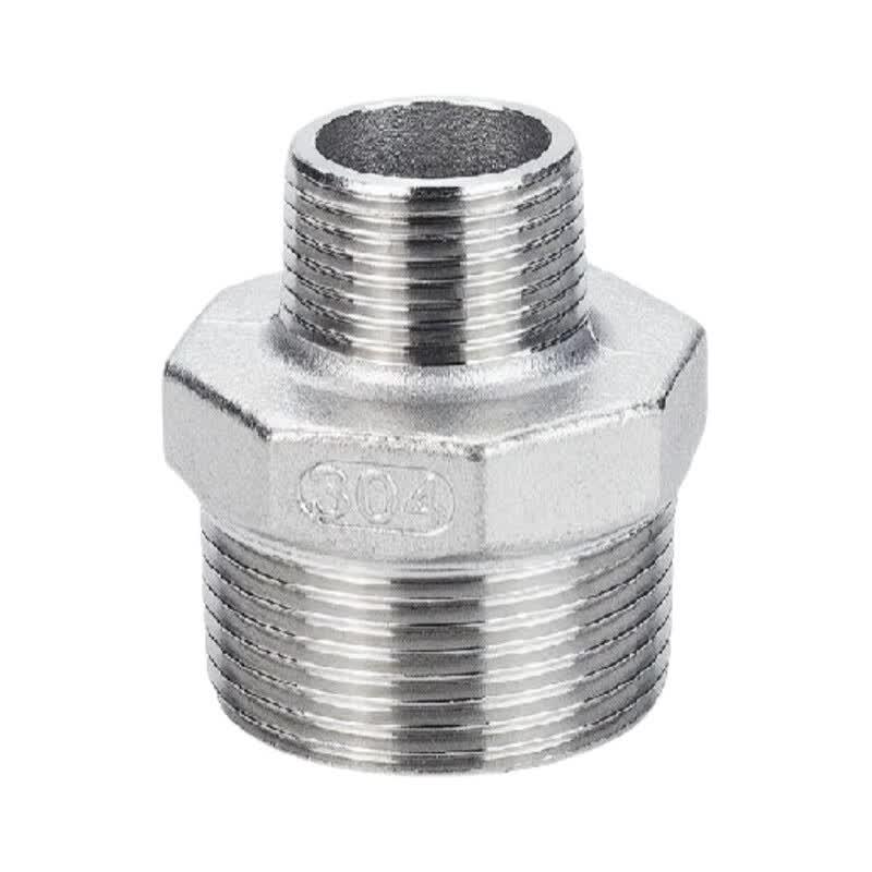 304 SS External Hex Reducing Nipple Straight Connector