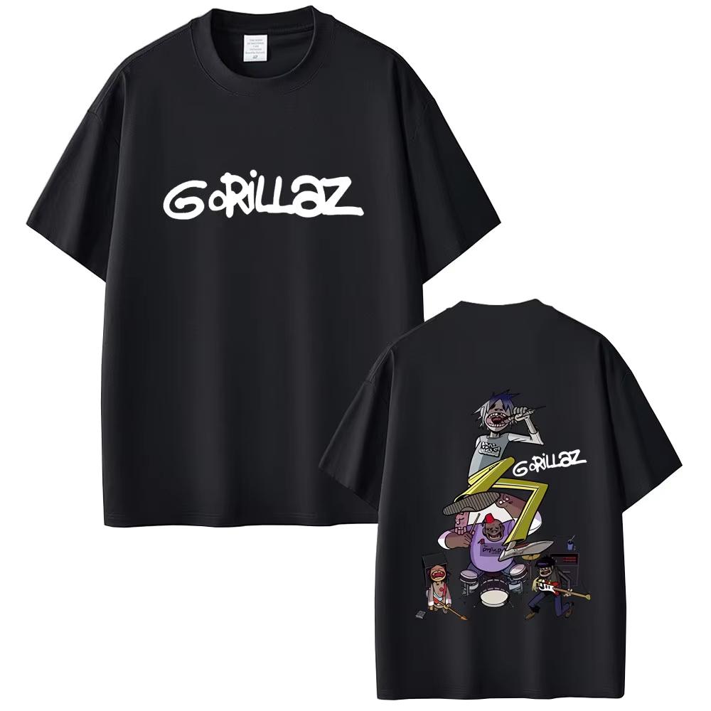 Rock Band Gorillaz Graphic T-shirts Men Women Fashion Vintage Oversized Streetwear Soft Cotton T Shirts Tops
