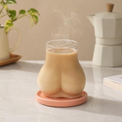 450ML Hinternförmiges Glas Glas Lustiger Whiskey Kaffeebecher Neuheit Trink Körperkunst Tasse
