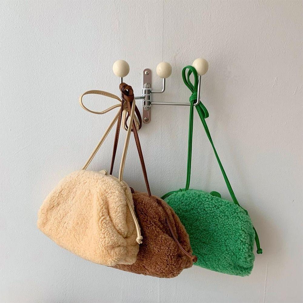 Pastel Color Rotatable Hook Metal Bedroom Storage Holder Durable Hanging Rack  Cafe