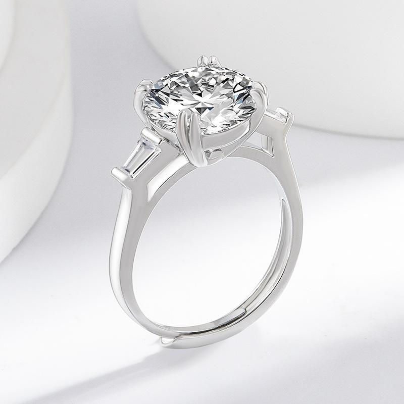925 Sterling Silver Five Carat Moissanite Ring European American Popular Wedding Engagement Band Couple Promise Ring Jewelry Gift