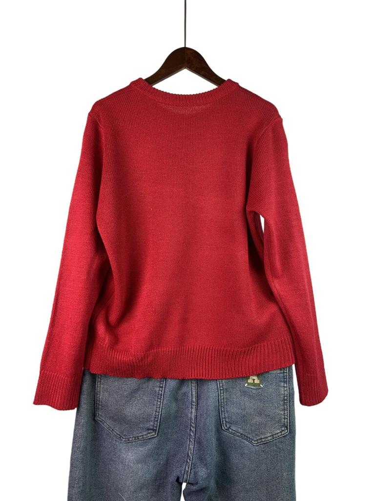 Women's Christmas Bow Sequin Sweater - Autumn/Winter, Long Sleeve, Round Neck
