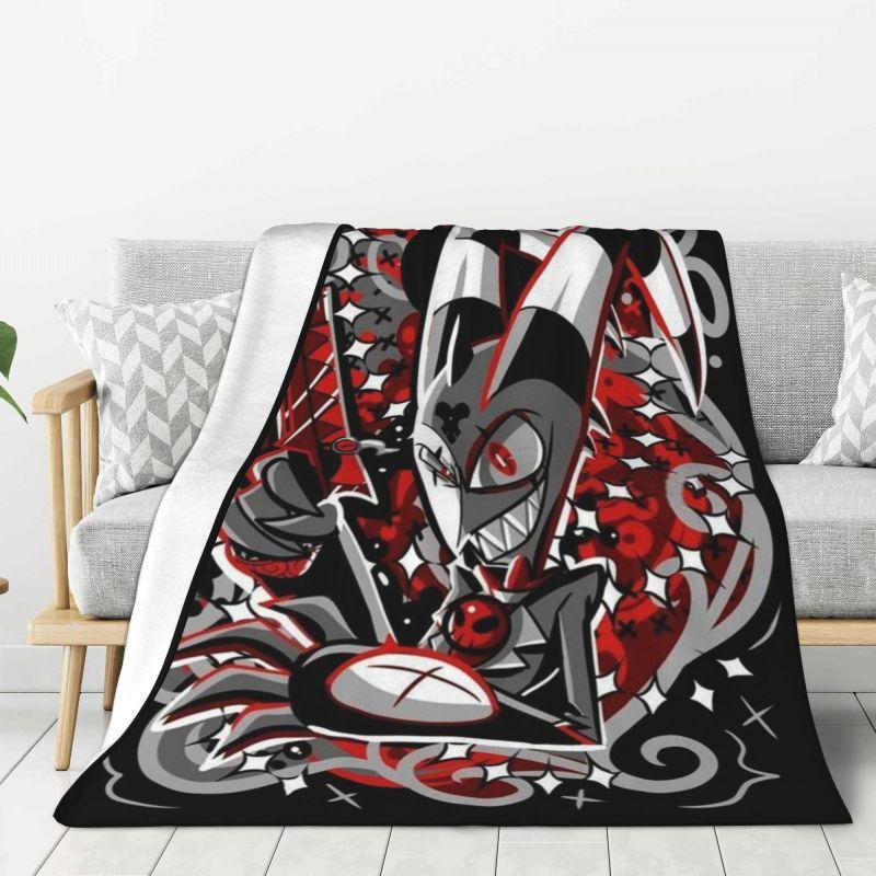 Custom Helluva Boss Black Humor Animated Musical Film Blanket Warm Fleece Soft Flannel Throw Blankets for Bedding Outdoor Autumn