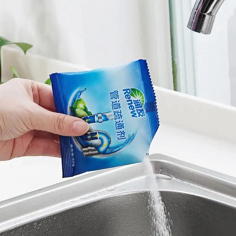 50g/bag  Kitchen Water Pipe Sewer Toilet Closes Tool Cleaning Deodorant Drain Cleaner Strong Drain Cleaners Pipe Dredging Agent