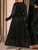 European-American Plus Size Elegant Sexy Slit Shimmer Dress