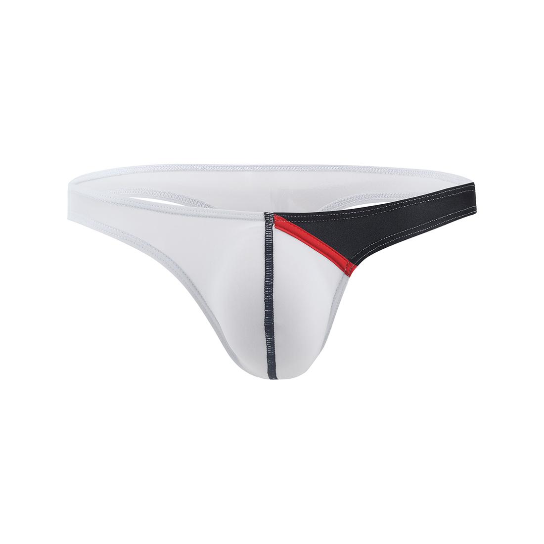 

Мужские сексуальные трусы с низкой посадкой, нижнее белье, выпуклая сумка, короткие шорты, трусы, U-образные выступающие тонкие ледяные стринги XL белый