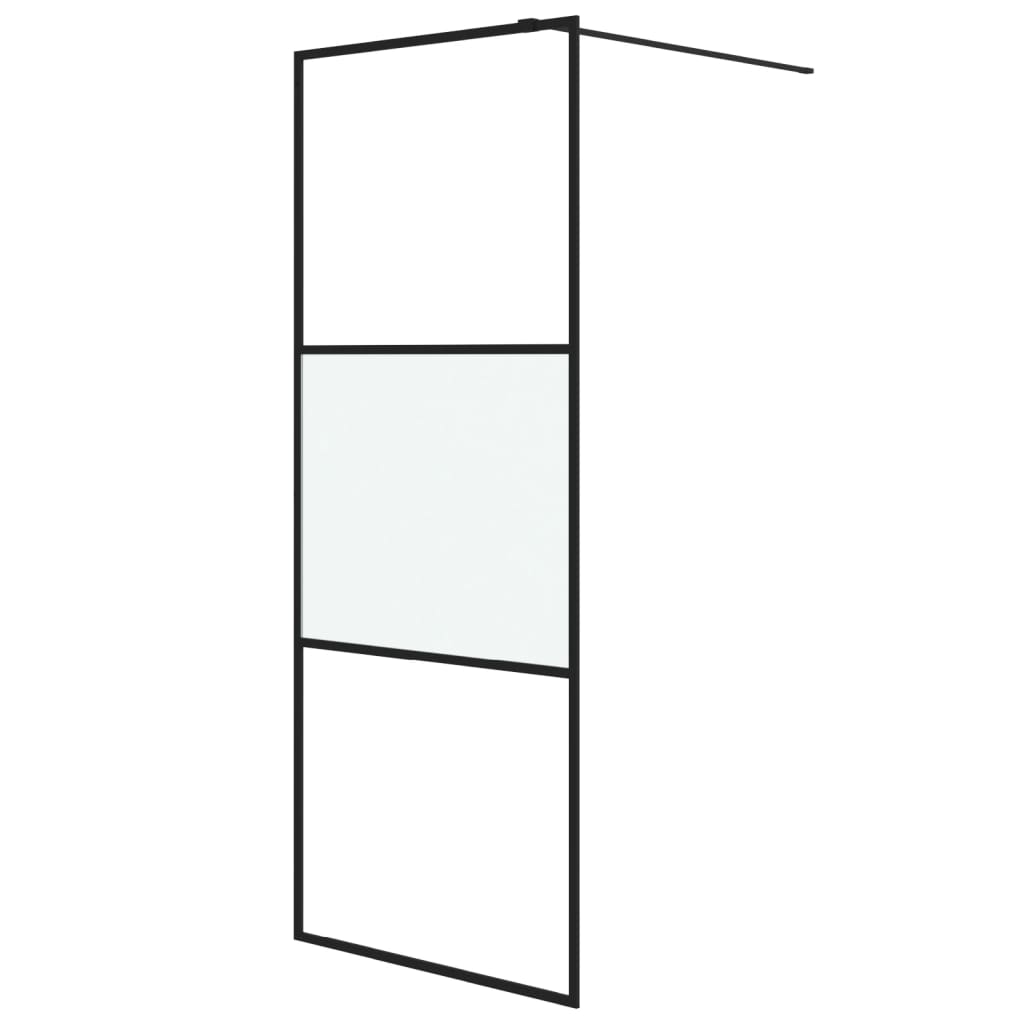 Walk In Shower Screen for Walk In Shower Black 80 X 195 Cm Semi Matte ESG Glass