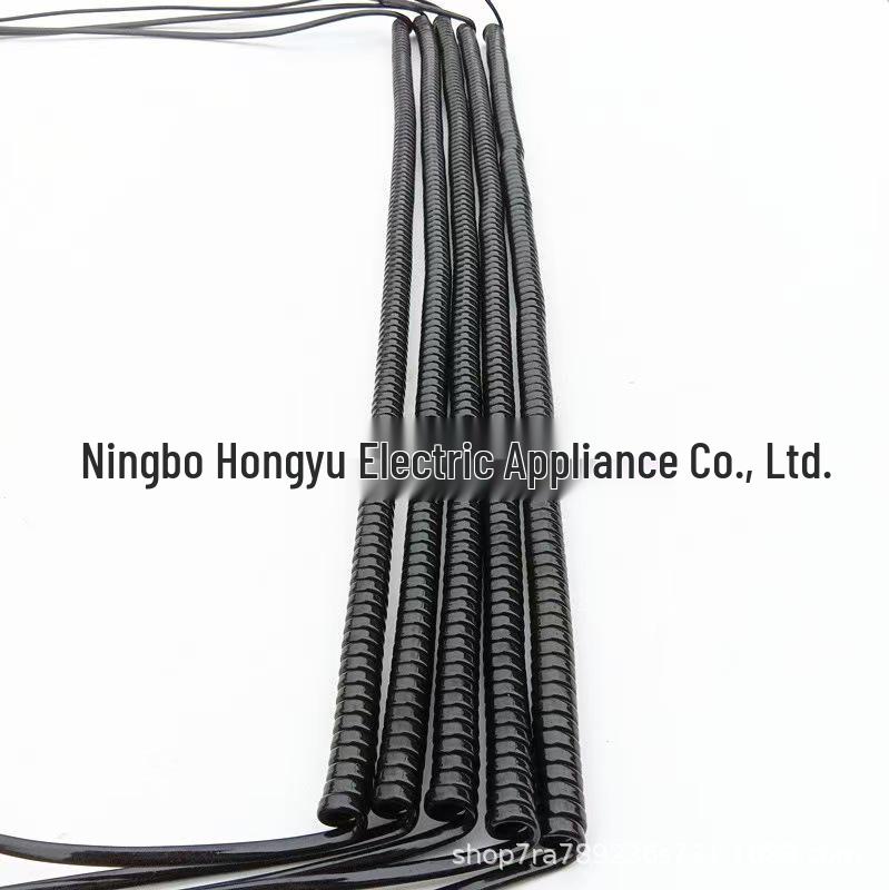 2-Core Black PU Flat Spring Cable with White Connector for Automotive Multi-functional Use