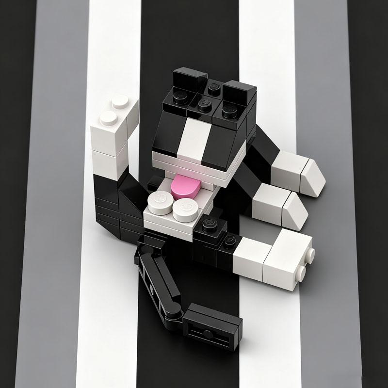 Non-Toxic Moc City Cat Animal Series Building Blocks Kids Educational Toys Creative Diy Gift For Birthday