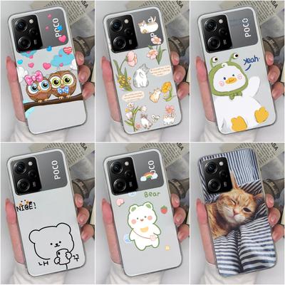 For Xiaomi Mi 11T Pro 5S 6S Plus 5X 6X Poco M4 X5 Pro Case Back Cover Cute Cat Phone Bag Matte Soft Silicone Transparent Shockproof For Xiaomi Bumper