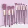 ENZO KEN Purple Makeup Brush Set with Gold Travel Colorful Vegan Eyeshadow Brush Face Contour and Blush Brush Beauty Set with Pro Cosmetic Blend