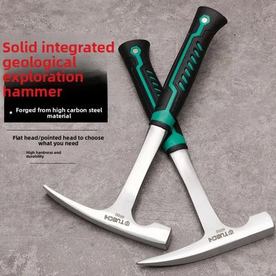 Damaly, Professioneller Geologenhammer, Erkundungshammer, Multifunktionaler Spitzhammer, Steinbruch-/Bergbauhammer,