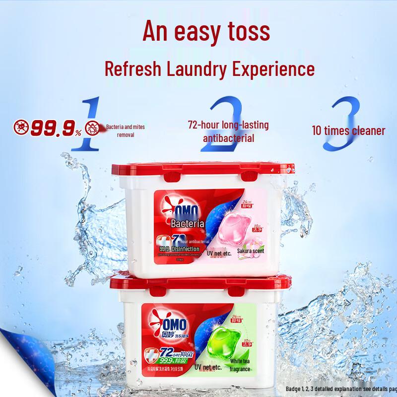 Omo Capsule de rufe parfumate cu ceai alb