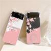 Pink Letter Flower Phone Case For Samsung Galaxy Z Flip 3 4 5 6 Fold High Hard PC Shell For Galaxy Z Flip 3 5 6 Clear Cover