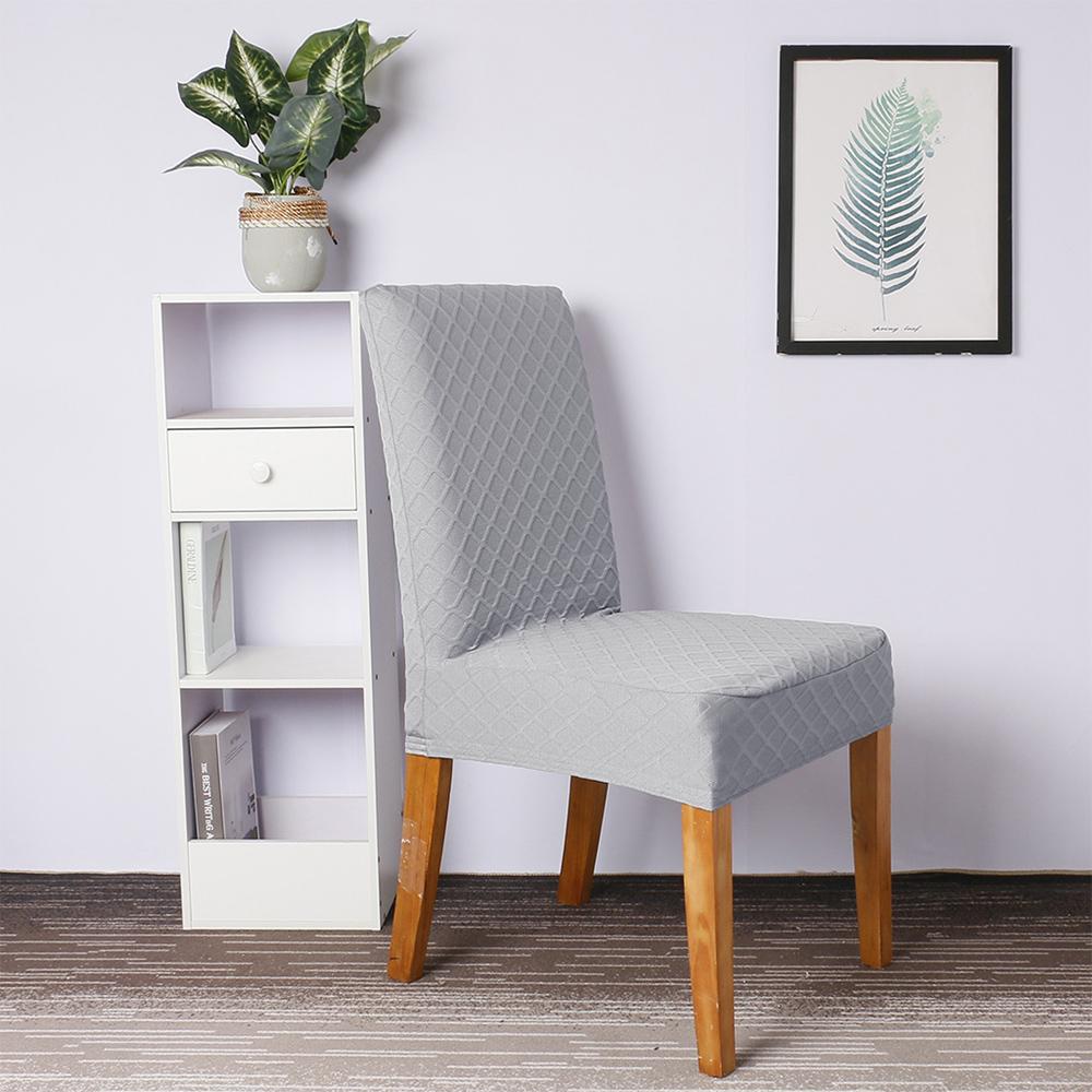 1pcs Stretch Solid Diamond Lattice Dining Chair Cover Slipcover Removable Washable Short Dining Chair Protector Seat Solid Slipcovers for Hotel Dinin