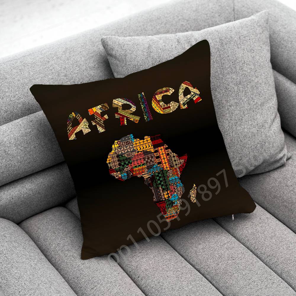 Africa Map ART Throw Pillow Case For 50x50cm 40x40cm 55x55cm 45x45cm 30x30cm Square Bedroom Pillowcase Cover