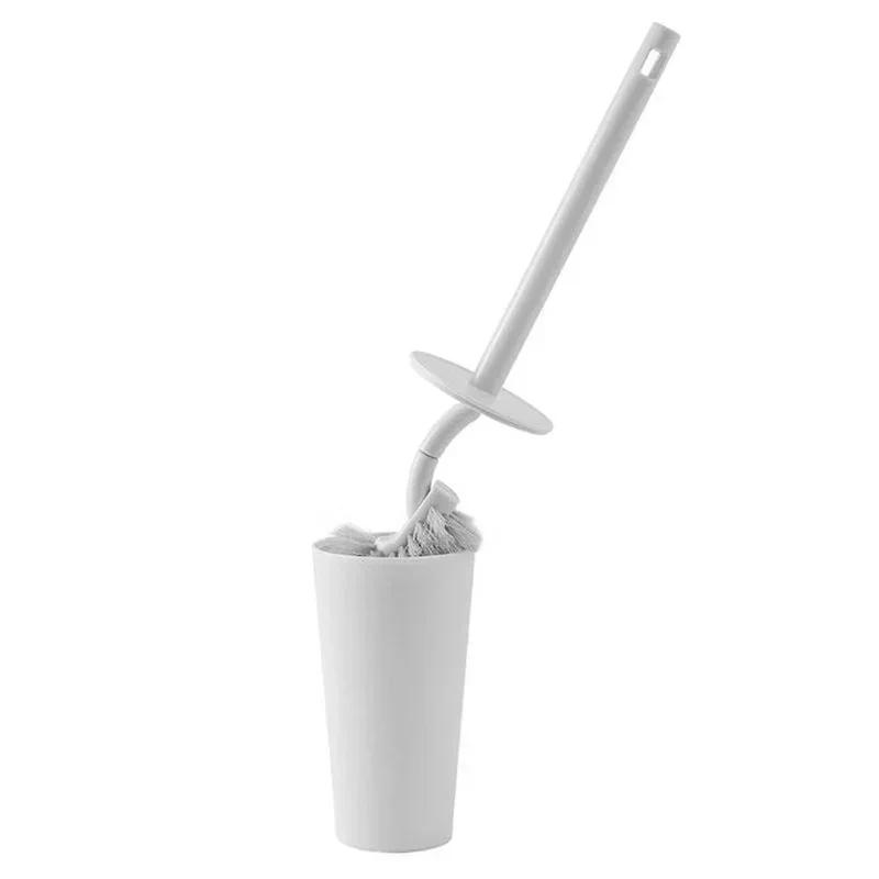 

Удобные небольшие инструменты для ванной комнаты с длинной ручкой, держатель для туалетной щетки, чистящий инструмент, декор для дома в стиле скандинавского стиля, основание для щеток для туалета белый