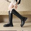 Fashion Winter Boots for Women Warm Thickened Long Fur Boots Black Brown Platform Chunky Heels Ladies Knee High Knight Botas Female Shoe