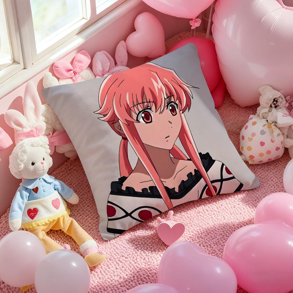 The F-Future D-Diary Anime Cushion Cover Pattern Printed Pillowcase for Living Room Sofa Cushion Cover & Bedroom Decor