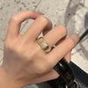 New In Simple Style Wire Drawing Rings Fashion for Women Light Luxury Geometric Female Ring Party Wedding Popular Jewelry