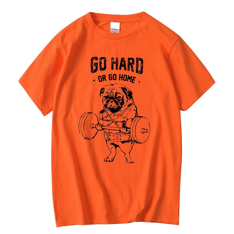 100% Baumwolle Lässiges Mopsleben Herren T-Shirts Mode Nach Hause Gehen Oder Vollgas Geben Herren T-Shirt Oberteile Herren Lockerer Herren T-Shirt Lässiges Sommer
