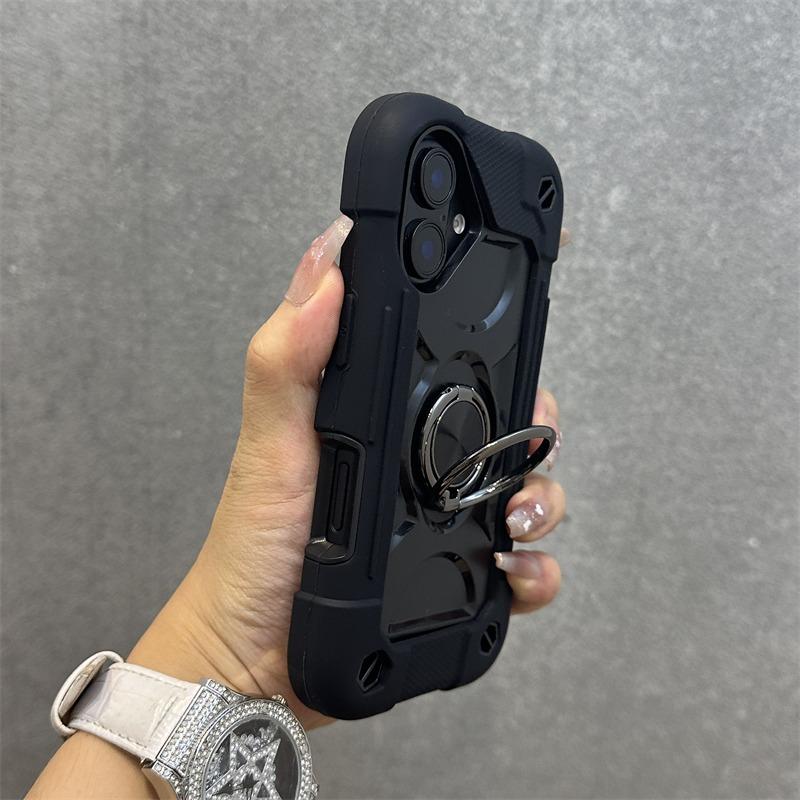Suporte de Anel 3 em 1 Capa Resistente para iPhone 16 17 15 14 13 12 11 Pro Max Plus Air Anti-choque à Prova de Impacto Capa com Corrente de Cordão