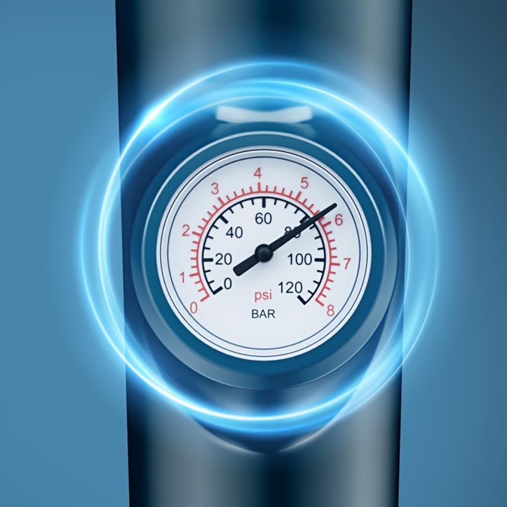 Toalettavløpsrenser, toalettavløpspluggsett, rustfritt stål høytrykks pneumatisk avløpspistol med visuelt barometer, for baderom kjøkken gulvavløp