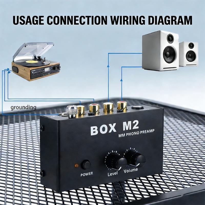 Phono Turntable Preamp Mini Electronic Sound Stereo Phonograph Preamplifier Low Frequency Equipment Accessories