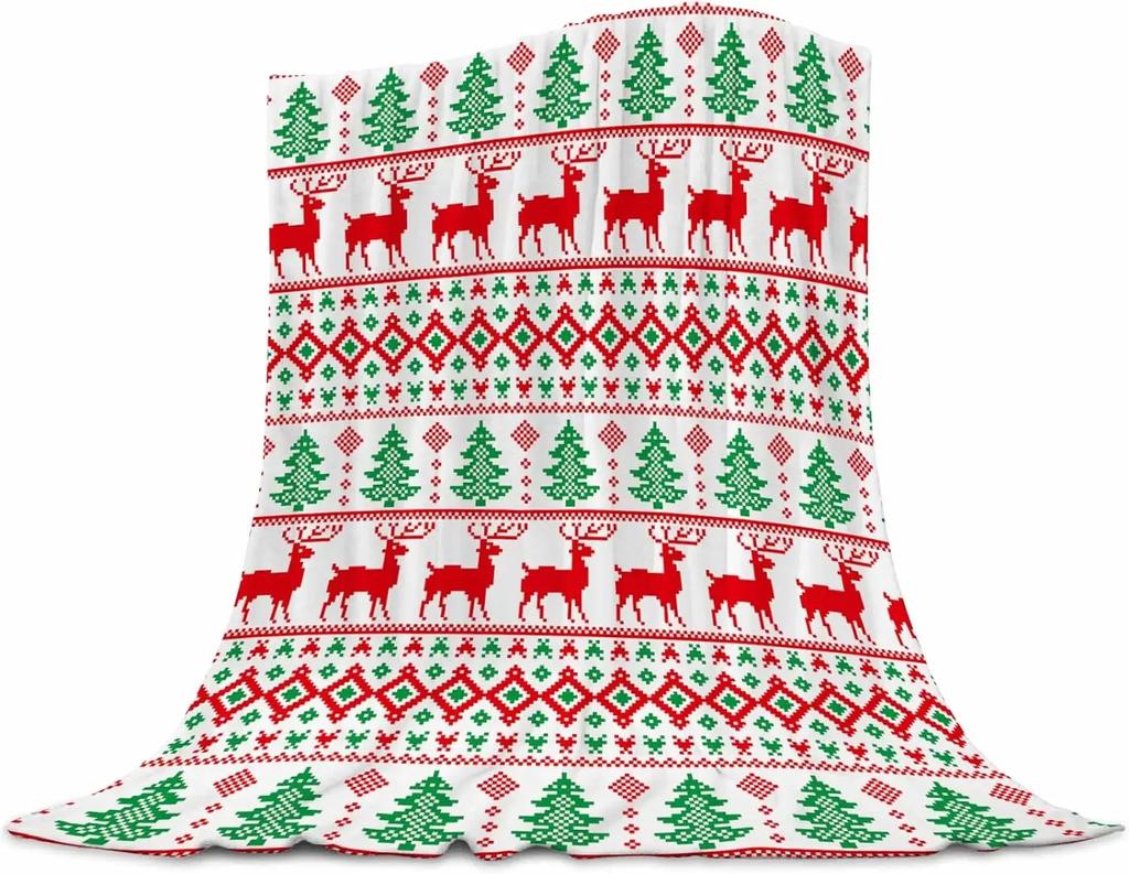 Christmas Gnome Throw Flannel Blanket Merry Christmas Gnome Xmas Gifts Living Room Bedroom Sofa Couch Warm Soft Bed Blanket