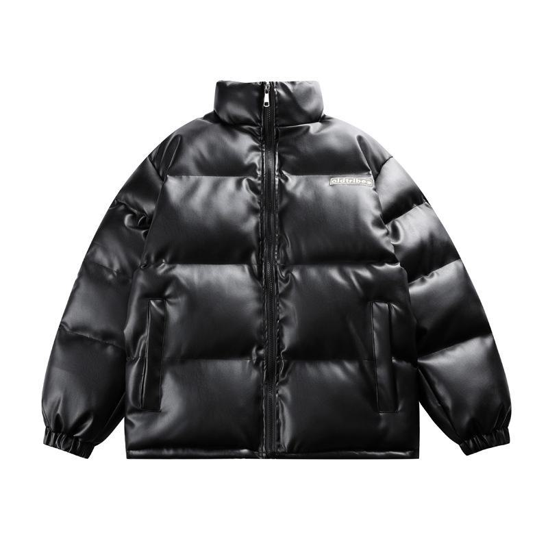 

Зимнее пальто из искусственной кожи и толстого хлопка от Rumeng — свободное, теплое, повседневное, с большими карманами для пар. L чёрный