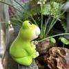 Garden Frog Ornament Weather-resistant Frog Ornament Whimsical Resin Pond Decor Sculptures Fishing Cartoon Frog for Outdoor