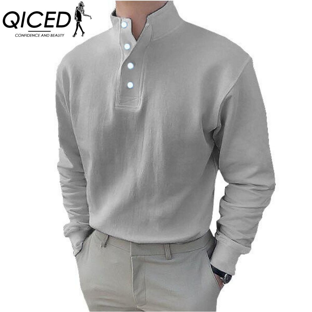 

QICED Хлопковая футболка с длинным рукавом Мужская модная свободная рубашка с принтом Сострадательная рубашка XXXXXL темно-серого