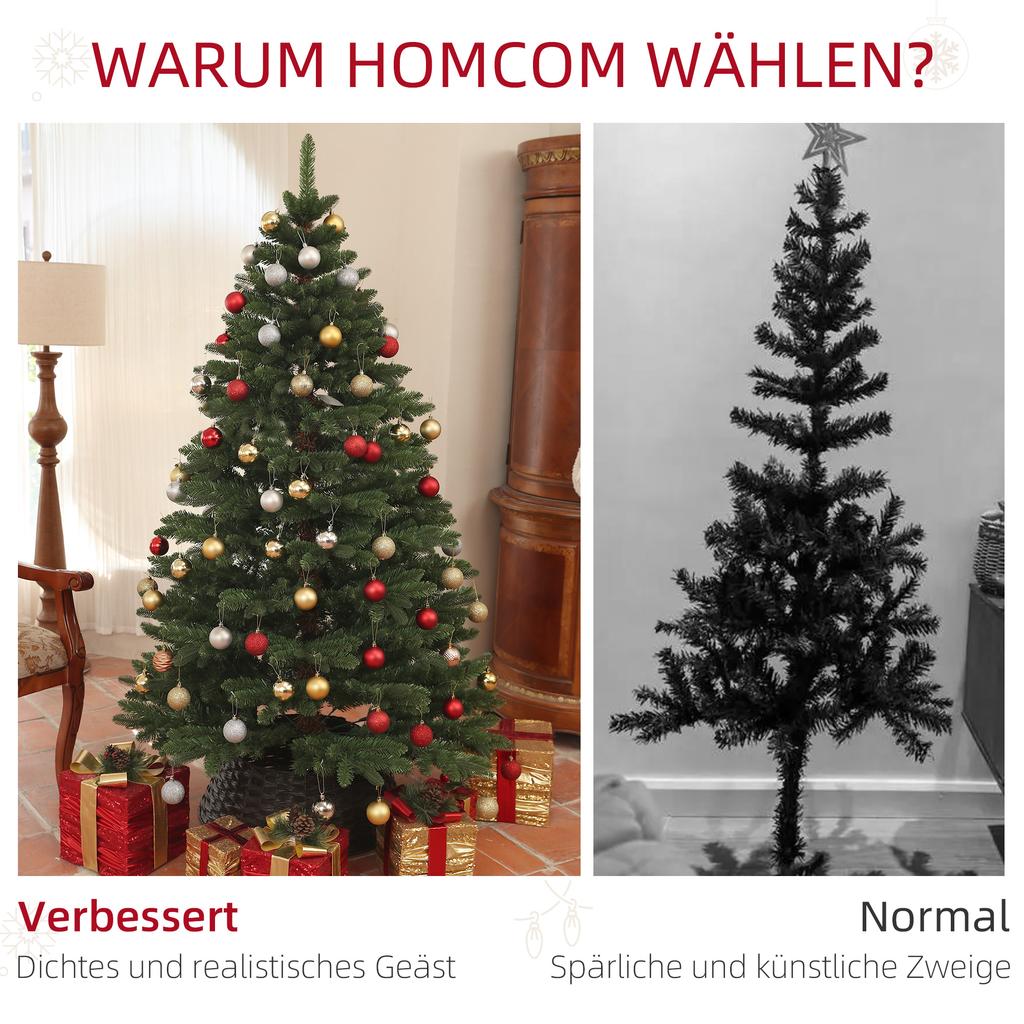 Christmas Tree, Artificial Fir, 1.8 m high, flame-retardant, stable metal base, Green