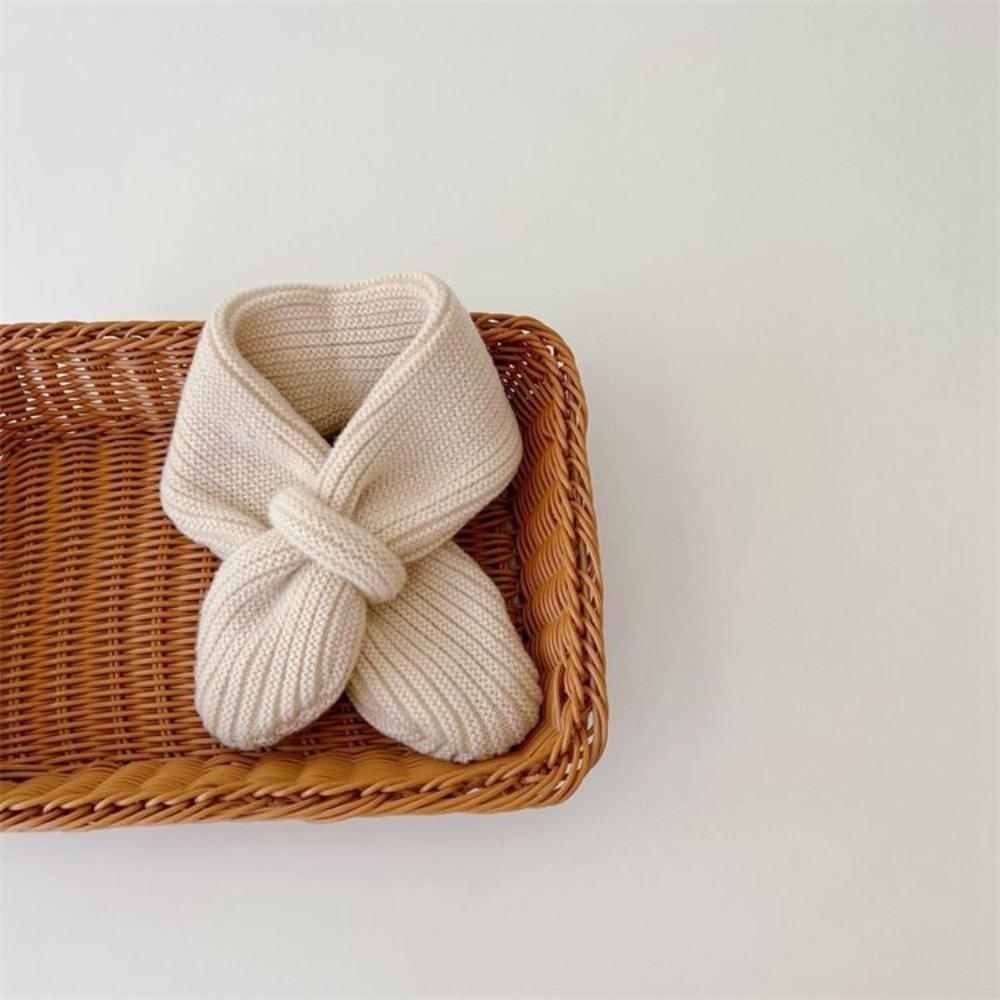 Solid Color Kids Knitted Scarf Casual Winter Knit Scarves Fashion Boys Girls Scarf  Gifts