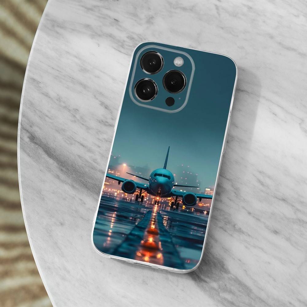 Airplane Art Plane Case For iPhone 17,11,12,13,16,14,15,Pro,Max,Plus,X,XS,XR,SE,Mini Transparent Soft Silicone