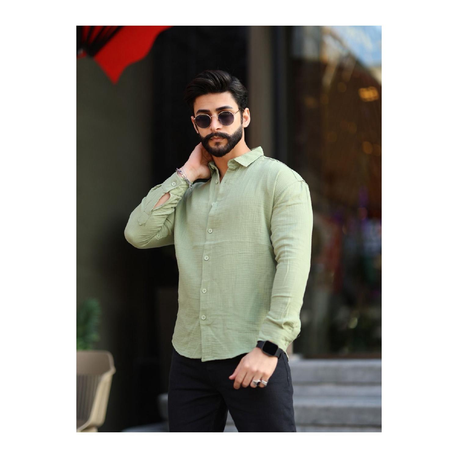 

Рубашка оверсайз с муслиновой и льняной текстурой S чистый