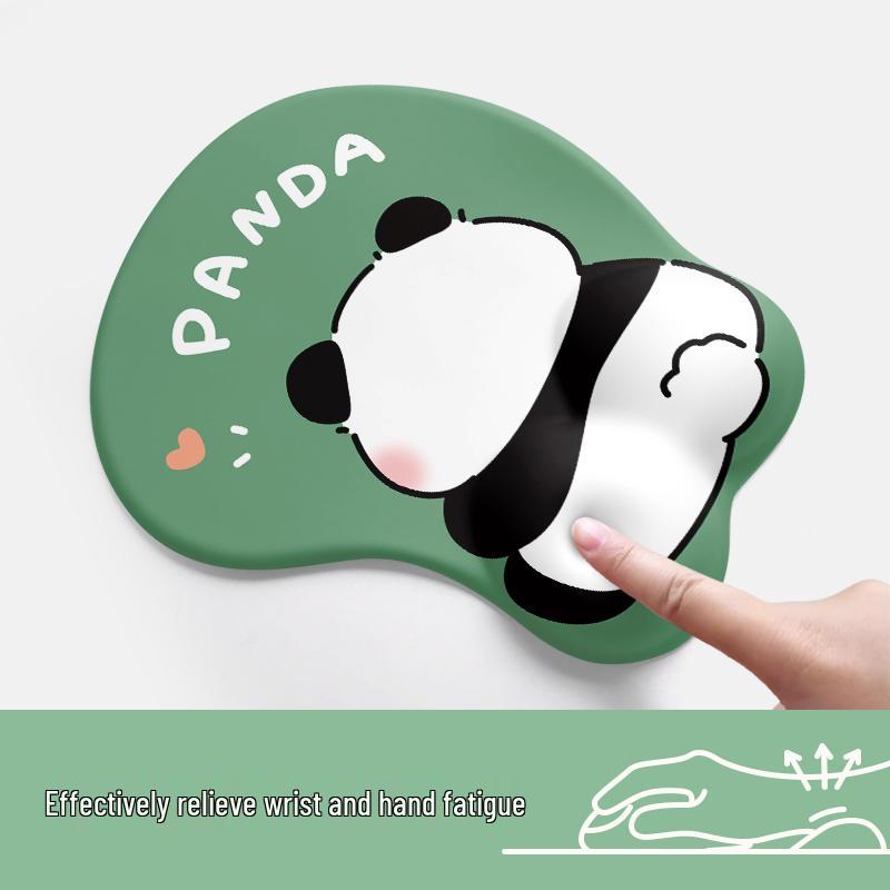 "Panda Mouse Pad Wrist Rest - Soft Silicone Mat for Office or Notebook Use"