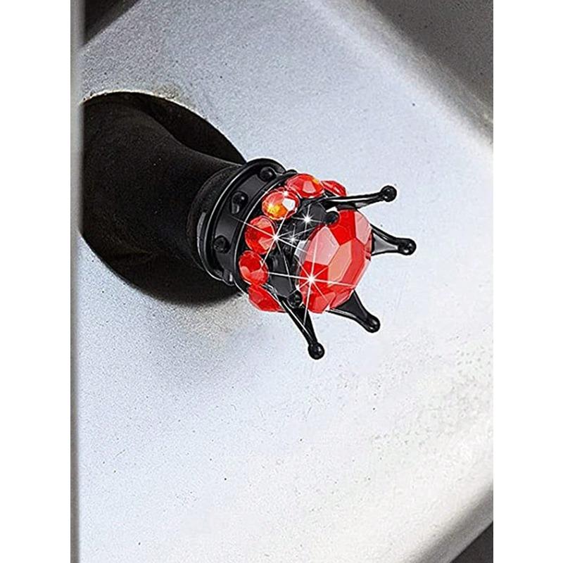 Rhinestone Decor Crown Shaped Car Tire Valve Cap