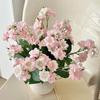 Artificial Crabapple Flower 18 Inch Fake Flowers with Stem And Leaves Realistic Faux Floral Arrangement for Kitchen Dining Table Centrepiece Wedding